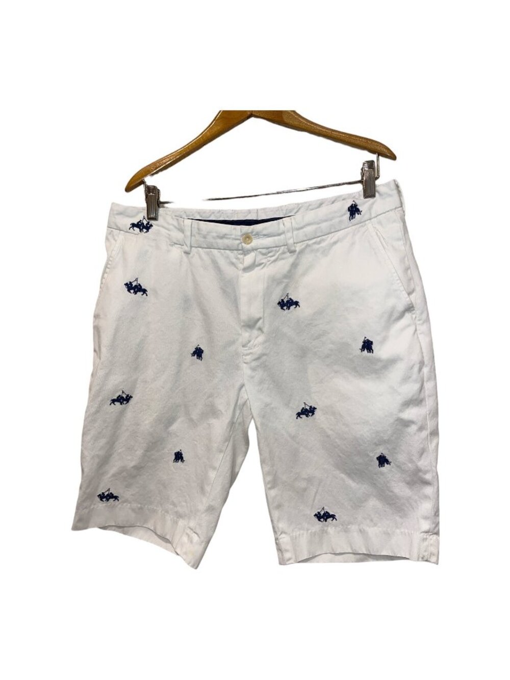 Vintage Polo Ralph Lauren All-Over Polo Players Embroidered Pony Shorts Sz 34
